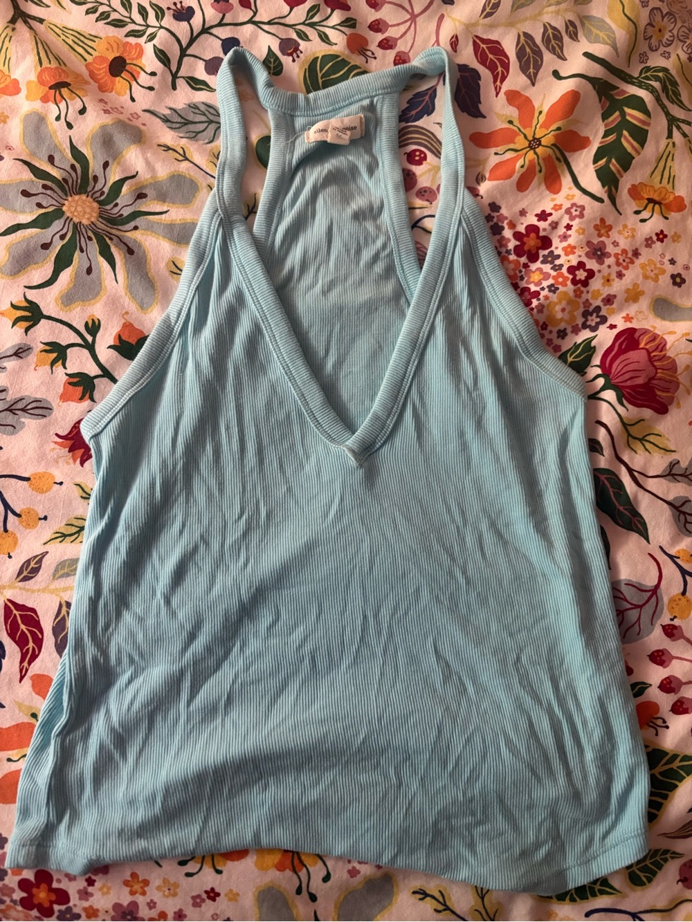 Silence + Noise blue ribbed racer back tank size M